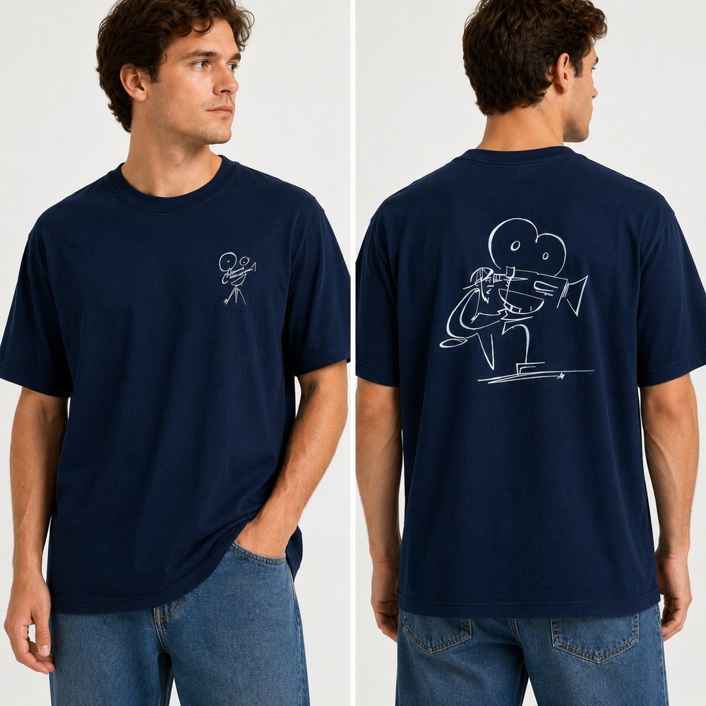 American Cinematographer Navy Blue Graphic Jerzees T-Shirt Mens XL Heavyweight